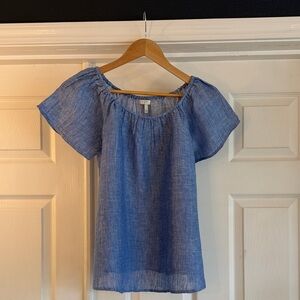 Joie Blue Off-Shoulder Blouse